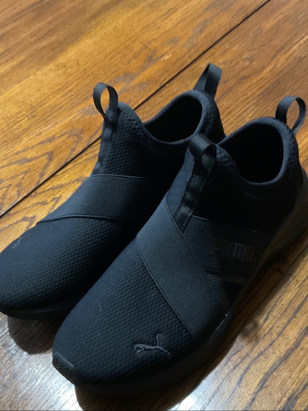 Puma Men’s Black Slip-On Elastic Crossover Sneakers